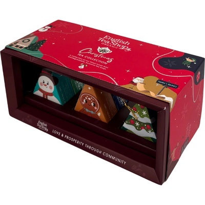 English Tea Shop BIO Vánoční čaj kolekce Kouzelné figurky Červená 6 pyramidek