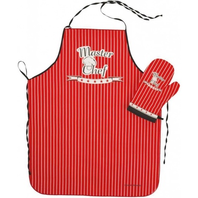 Forbyt Kuchyňská zástěra Master Chef červená 62x82 cm
