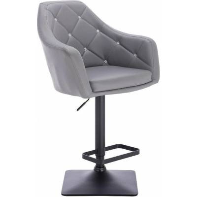 LuxuryForm Design Roma na čiernej hranatej podstave / šedá