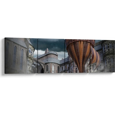 Obraz - Surrealistická krajina, štvordielne 160x40 cm