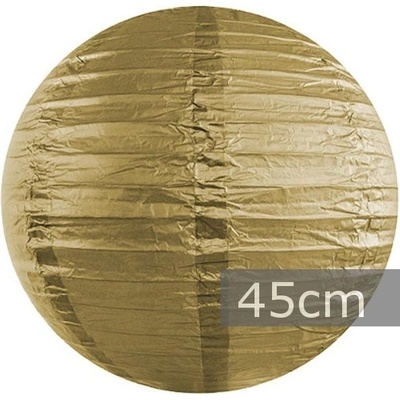 PartyDeco Okrúhly Lampion zlatý 20 cm