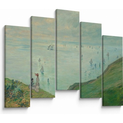 Obraz - Henri Fantin-Latour, Cliffs at Pourville, reprodukce, pětidílný 125x90 cm