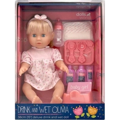 DollsWorld Olivia 38 cm pije/čůrá 78402