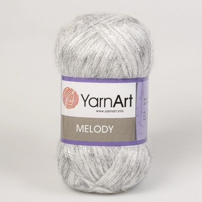 Pletací / háčkovací příze YarnArt MELODY 881 stříbrná, efektní, 100g/230m