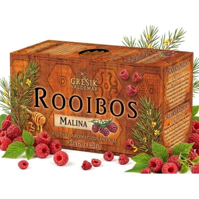 Grešík Rooibos Malina bylinný porcovaný čaj 30 g