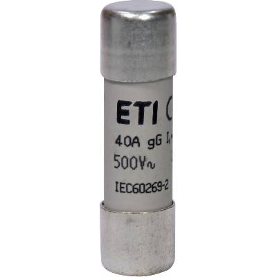 ETI Elektroelement, D.O.O. ETI CH14 gG 40A/500V Válcová pojistková vložka, velikost CH14, charakteristika gG, In = 40A, Icn = 120kA, Un = 500V AC, Pd=4W – Hledejceny.cz