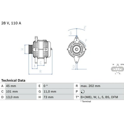 Generátor BOSCH 0 986 049 350 (0986049350)