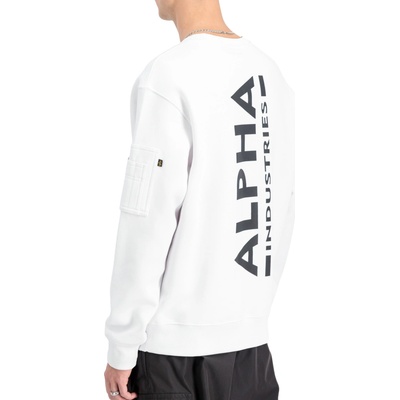 Alpha Industries mikina pánska Backprint Sweatshirt white