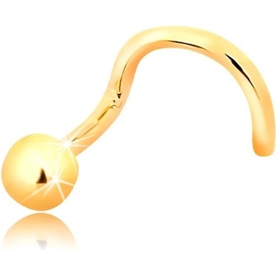 Šperky Eshop Zlatý zahnutý piercing do nosu 585 lesklá kulička, 2,5 mm S1GG17.08