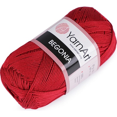 Bavlněná pletací příze Begonia 50 g Varianta: 7 (5020) červená jahoda, Balení: 1 ks