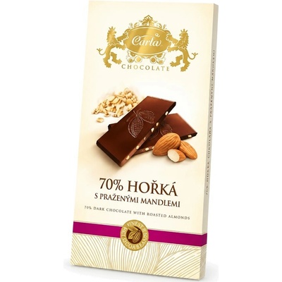 Carla Horká čokoláda 70% s praženými mandľami 80 g