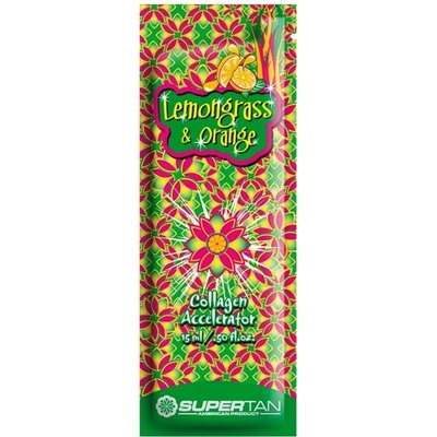 SuperTan Super Sensations Citronová tráva a Pomeranč aktivní urychlovač opálení s kolagenem do solária sáček 15 ml