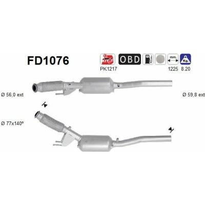 Filter sadzí pevných častíc výfukového systému AS FD1076
