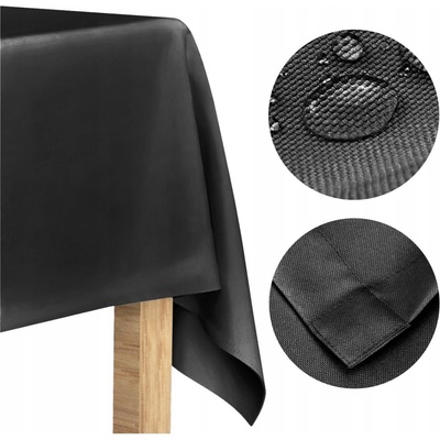 NEPROMOKAVÝ ubrus na vánoční stůl, silný, HLADKÝ, Elegantní, ČERNÝ 120x260