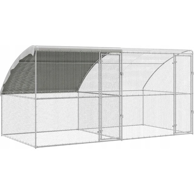 vidaXL Kurník pro slepice 3381107 stříbrný 400 x 200 x 200 cm