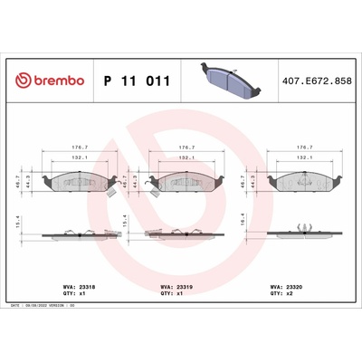 BREMBO Sada brzdových doštičiek P 11 011