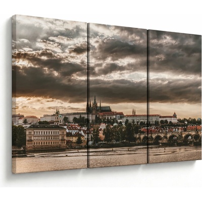 Obraz - zamračená Praha, třídílný 120x80 cm