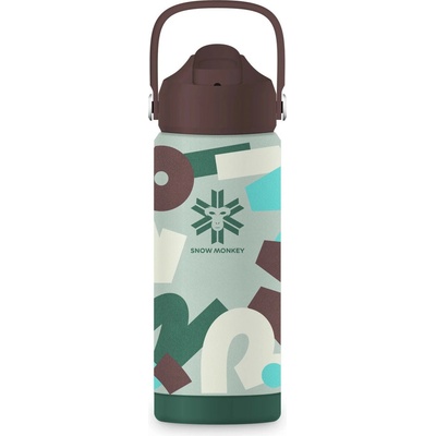 Snow Monkey dětská termoska Kids 530 ml zelená hnědá