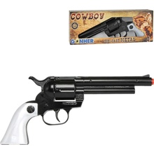 Kovbojský revolver kovový černý 12 ran