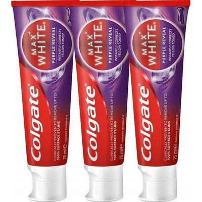 Colgate Max White Purple Reveal 3 x 75 ml – Hledejceny.cz