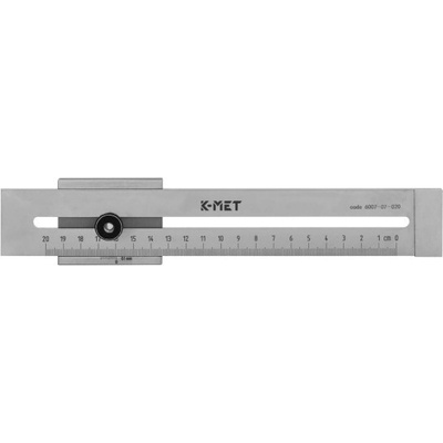 K-MET přípravek na orýsování s mm stupnicí nerez 200mm 6007-07-020