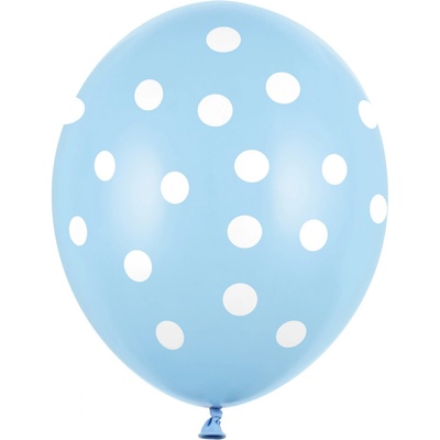 PartyDeco Puntíkovaný balónek světle modrý