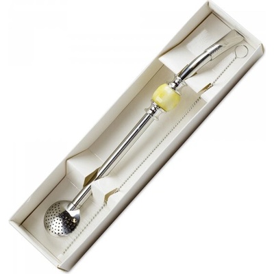 Cuchara Set bombilla + čistící kartáček beige