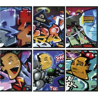 NEBULO Zošit s kockovaným vzorom A4 Graffiti NR N1 GRAFFITI A4