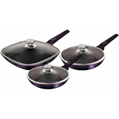 Berlingerhaus Pánev s titanovým povrchem a poklicemi, 6 ks, Purple Eclipse Collection BH-7107
