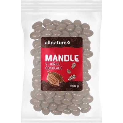 Allnature Mandle v hořké čokoládě ořechy v polevě 500 g