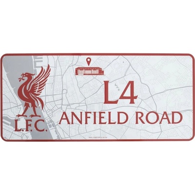 CurePink: | Cedule na zeď FC Liverpool: Anfield Road (40 x 18 cm) [TM-05748]