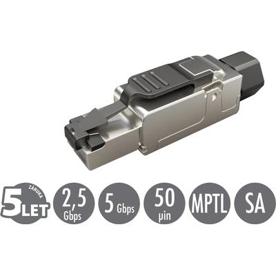 Solarix SXRJ45-6-STP-BK-SA – konektor RJ45 CAT6 STP MPTL