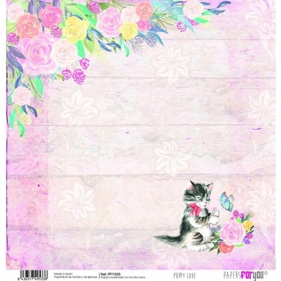 Scrapbookový papír ŠTĚNĚCÍ LÁSKA - Scrap paper PUPPY LOVE