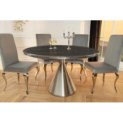 Anvicti1 Kulatý ELEGANCIA 130 cm černá chrom umělý mramor JS45899