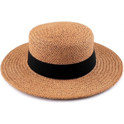 Dámský letní klobouk / slamák 2 hnědá přírodní