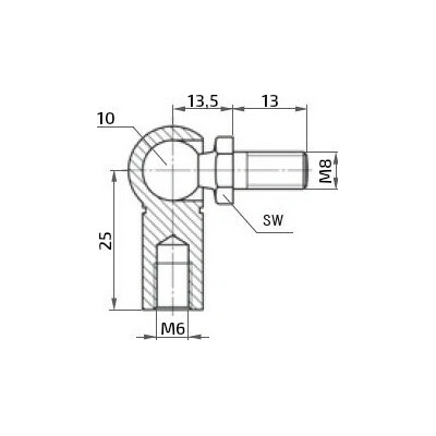 AL-KO Kulový kloub WG CS k plynové vzpěře M8x13 (c=25mm), pro závit M6 – Hledejceny.cz