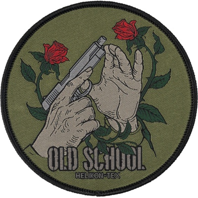 Nášivka na suchý zips Helikon Old School - olivová-farebná