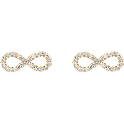 Daniel Wellington Pozlátené náušnice Nekonečno s kubickými zirkónmi Mirelle DW00401614