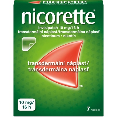 Nicorette invisipatch 10 mg/16 h transder. náplasť emp tdm (vre.koextr.cykloolef.kopolymér) 7 ks