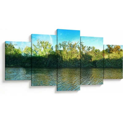 Obraz - jezero, pětidílný 150x80 cm