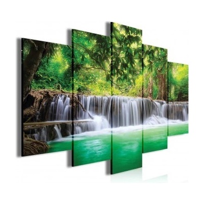 Obraz na plátne viacdielny - OB3487 - Vodopád v lese 100cm x 60cm - S17