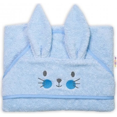 Baby Nellys Froté osuška s kapucňou 80 x 80 cm Bunny modrá