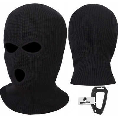 balaclava pletená se 3 otvory černá