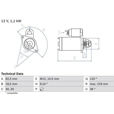BOSCH STARTER 0 986 016 280
