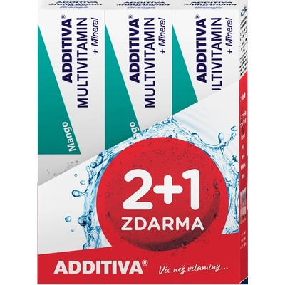 Additiva sada Multivitamin 2+1 mango šumivé tablety 3 x 20 ks