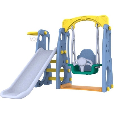 RKToys Zahradní dětská houpačka + skluzavka + basketbalový koš 3 v 1 New