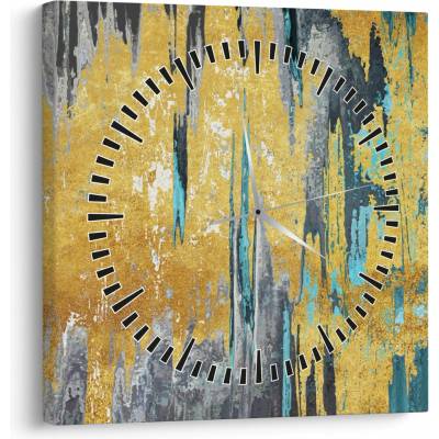 Obraz - Zlatý design (s hodinami), jednodielne 30x30 cm s hodinami