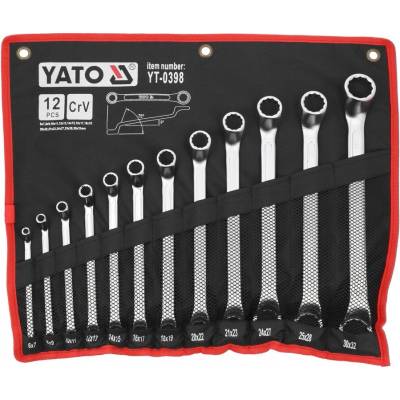 Yato sada klíčů očkových 12ks 6-32 mm ohnuté YT-0398