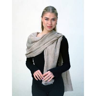 Pranita kašmírová pašmína šedobéžová