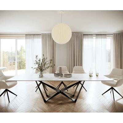 DELIFE Edge 200 x 100 cm keramika LaminamStatuarietto bílá středová podnož kříž černá